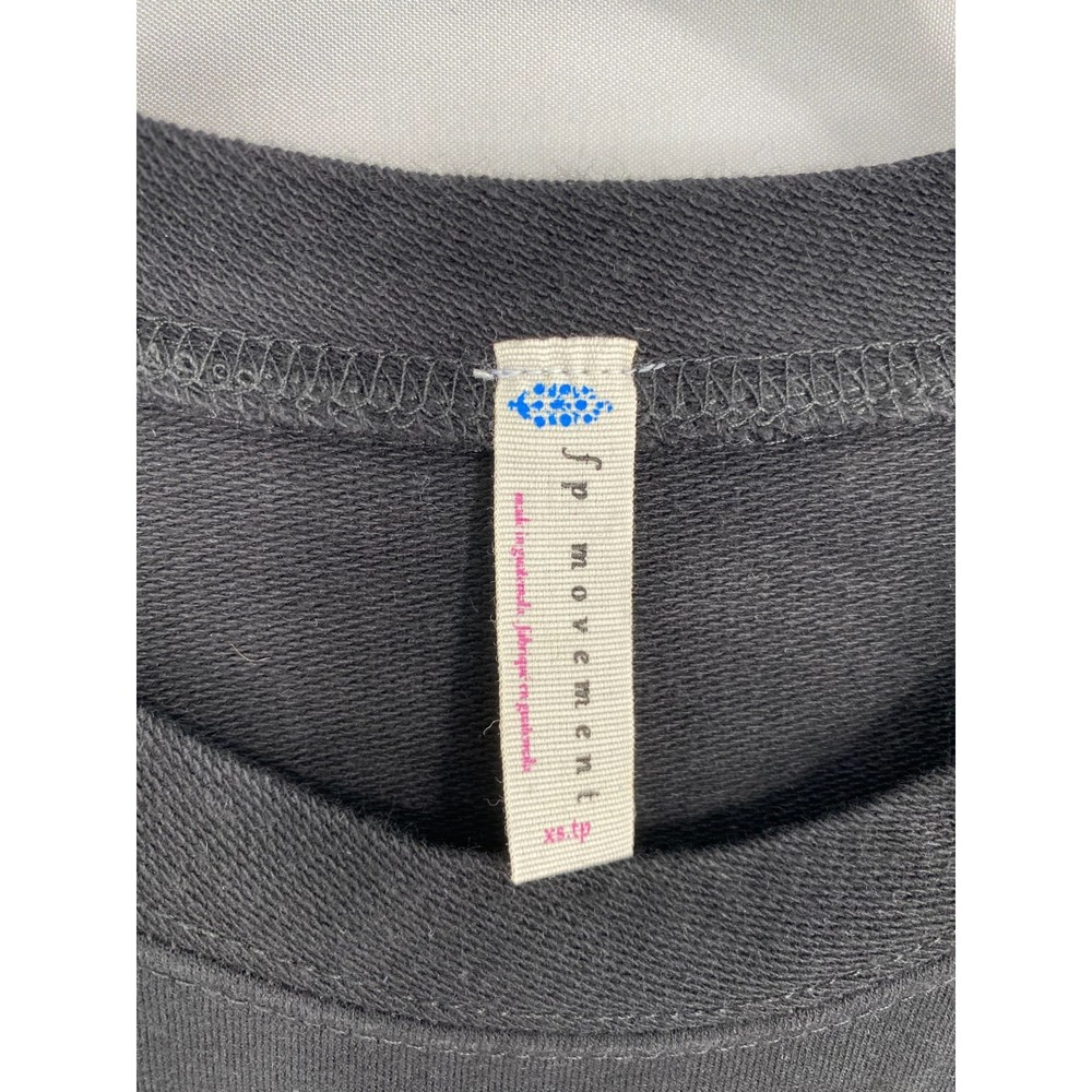 Free People NWT Sunny Set 2 Piece Sweatshirt Shorts Athleisure Set Black XS New - Picture 6 of 12